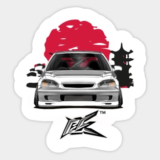 ek9 stanced civic white Sticker